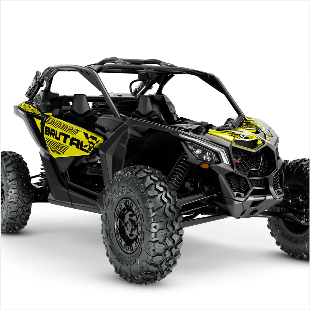 BRUTAL designstickers voor Can-Am Maverick X3 (geel 2)