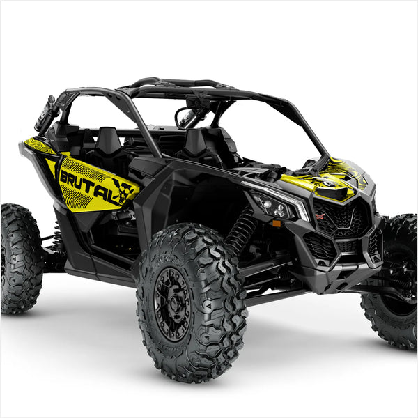 Pegatinas de diseño BRUTAL para Can-Am Maverick X3 (Amarillo 2)