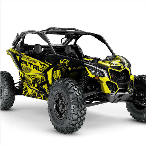 Adesivi dal design BRUTAL per Can-Am Maverick X3 (Giallo 2)