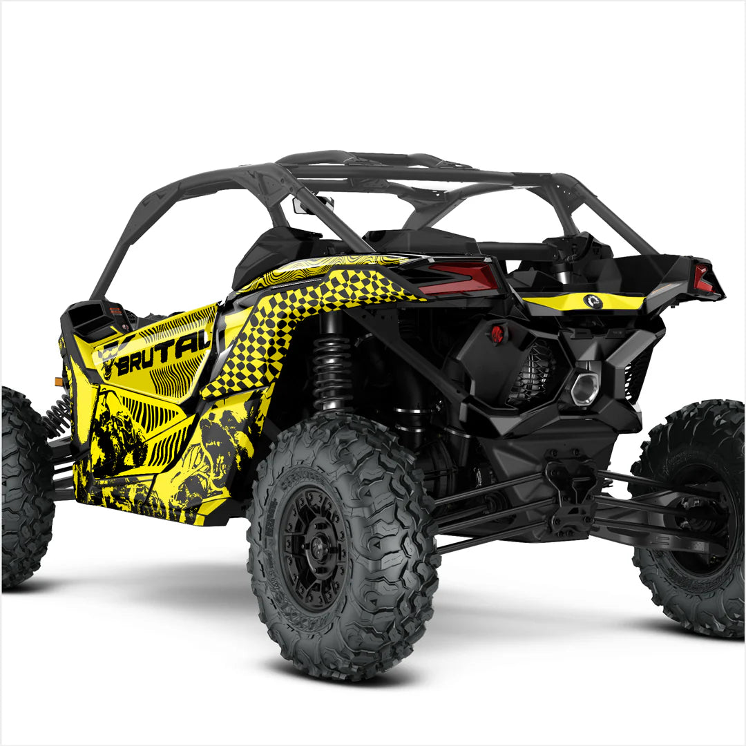 Pegatinas de diseño BRUTAL para Can-Am Maverick X3 (Amarillo 2)