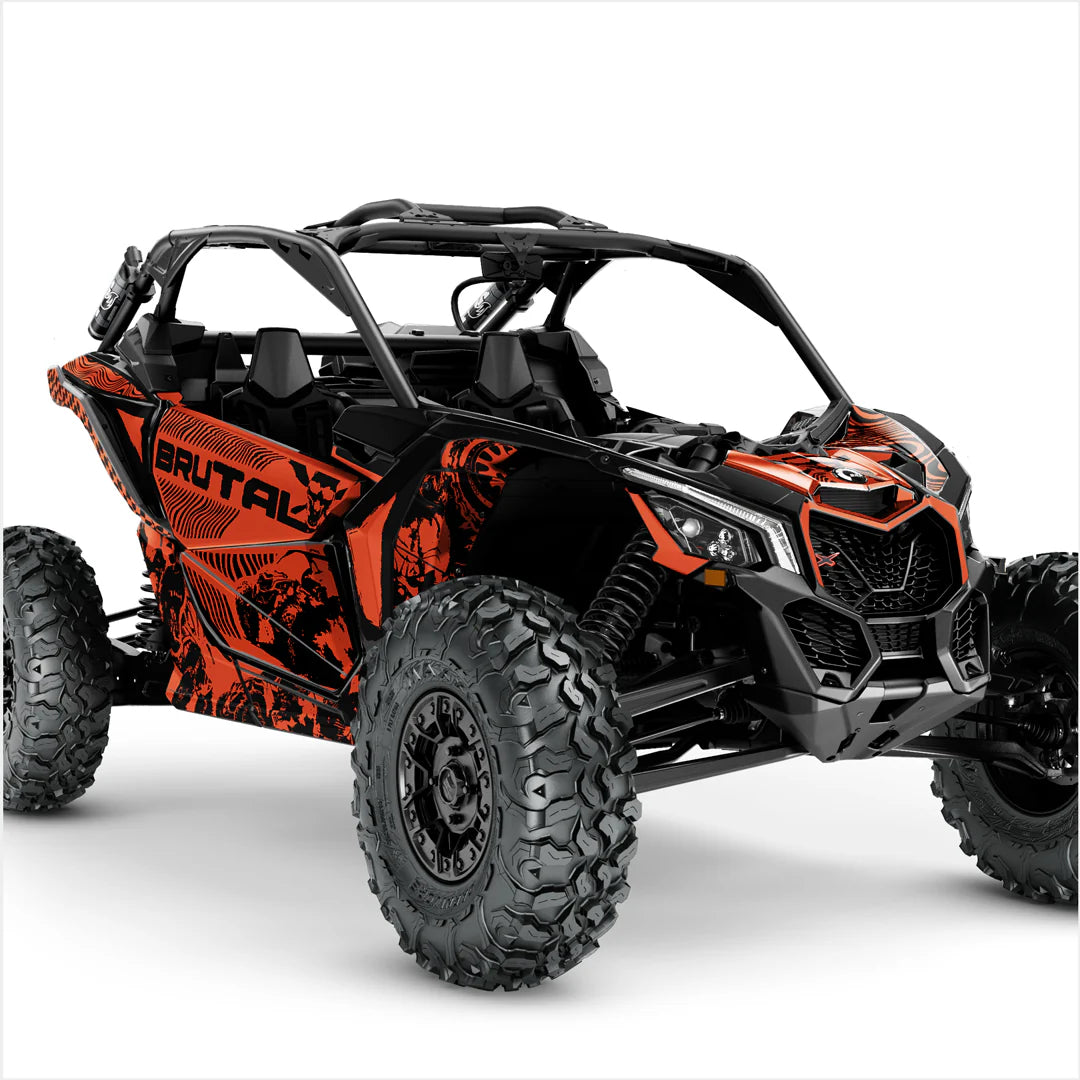 BRUTAL dizaino lipdukai, skirti Can-Am Maverick X3 (oranžinė)