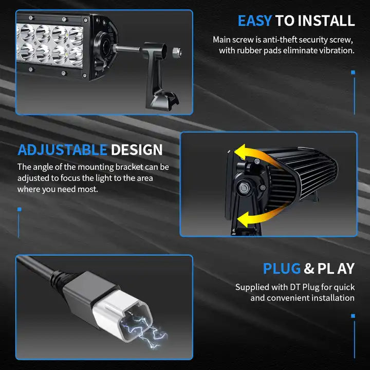 Lumină cu bară cu led dual cu rând, 10 '', (25,4 cm), 100W