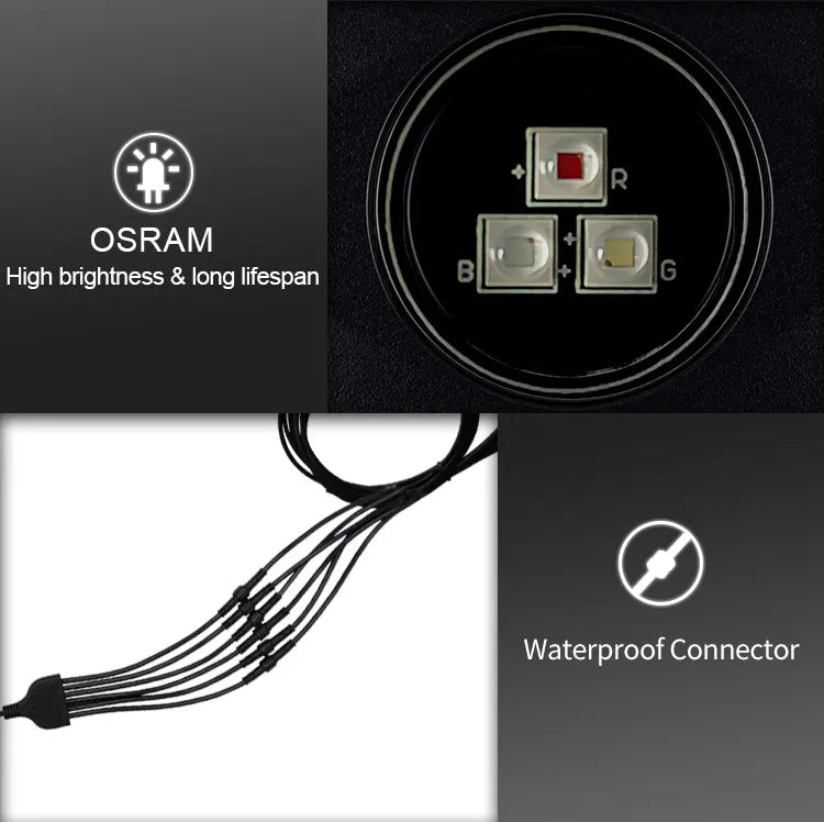 Luz LED de rocha, controlada pelo aplicativo