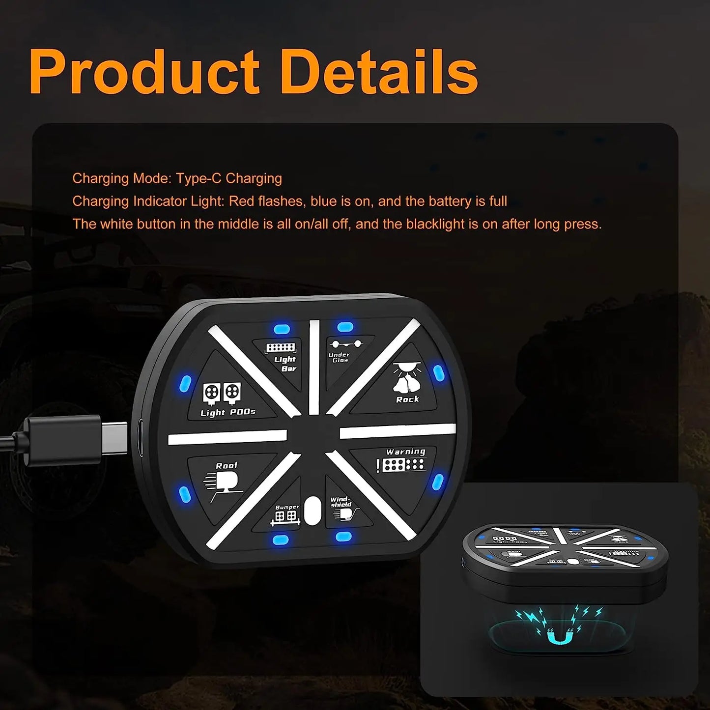 8 банд беспроводной панели управления