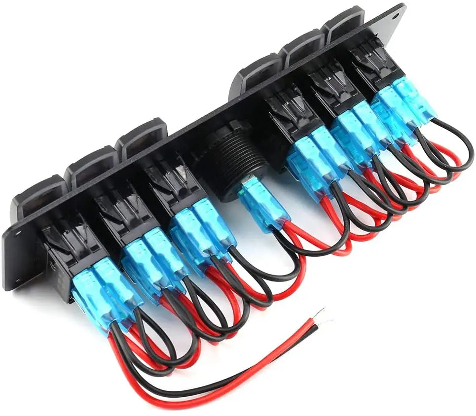 <tc>6 jungiklių Rocker tipo skydelis su voltmetru</tc>