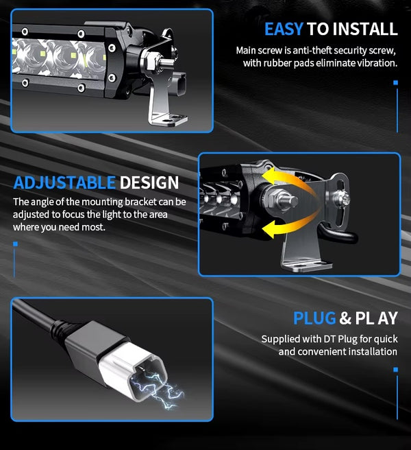 Kraftig LED-lysstang, KOMBO