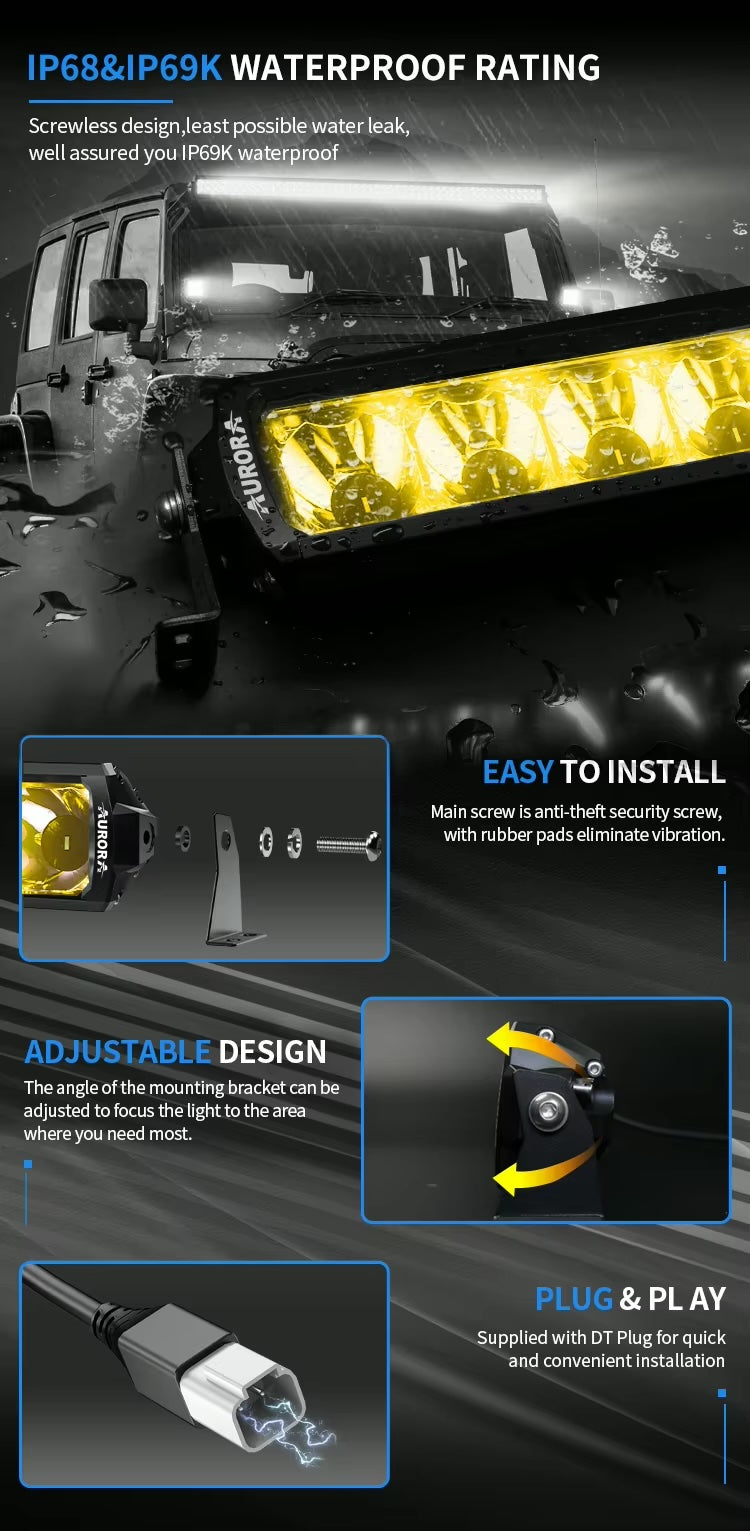 НОВ дизайн Бяла и жълта LED лента