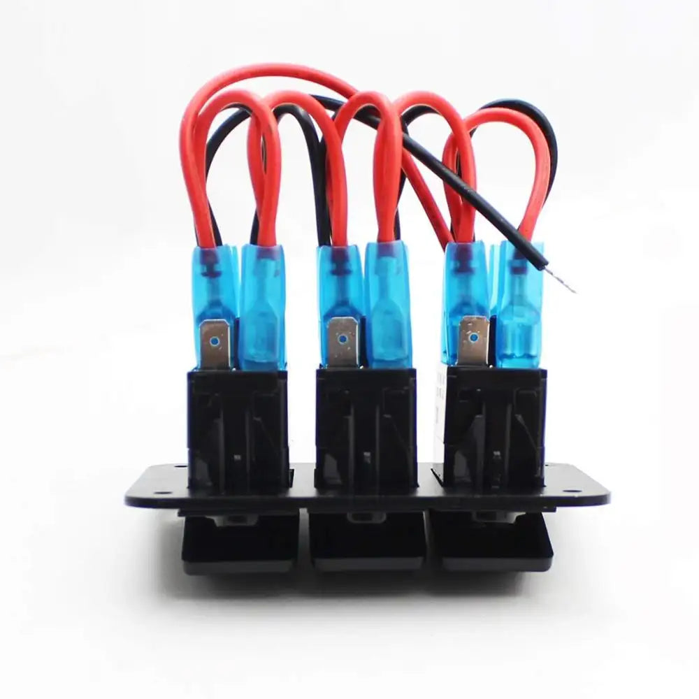 Панель 3 переключателей, синий светодиод