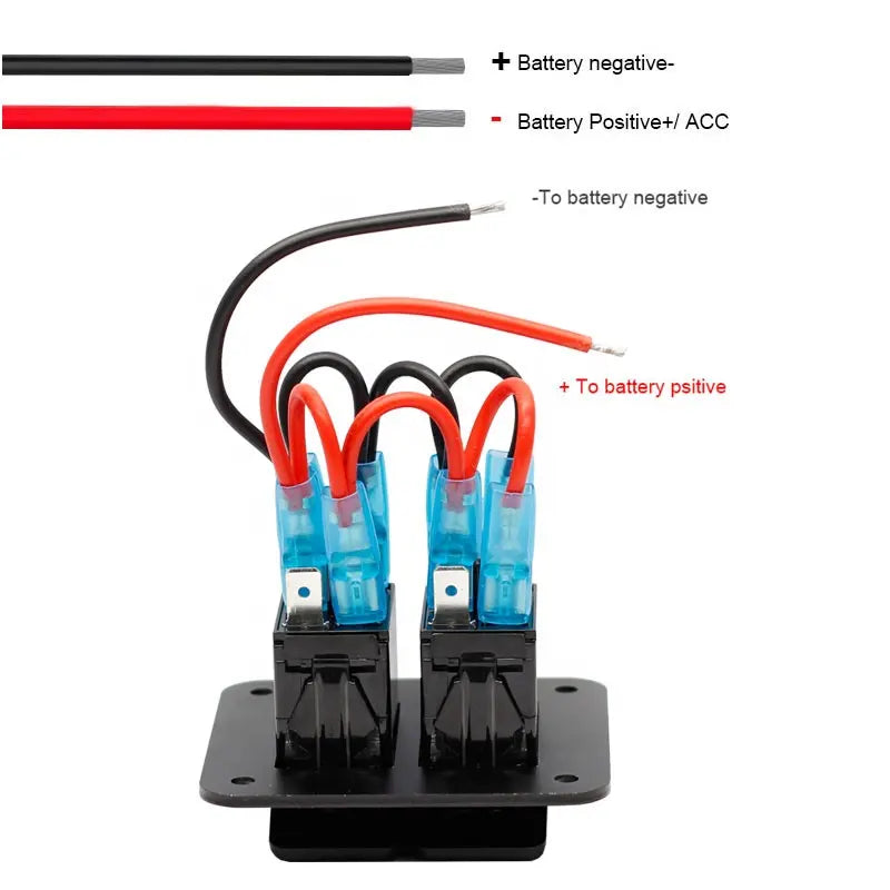 Πίνακας 2 διακόπτη, μπλε LED