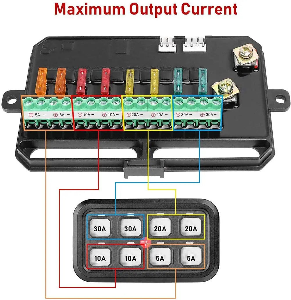 Panel de interruptores de 8 botones con panel de control táctil con luz LED