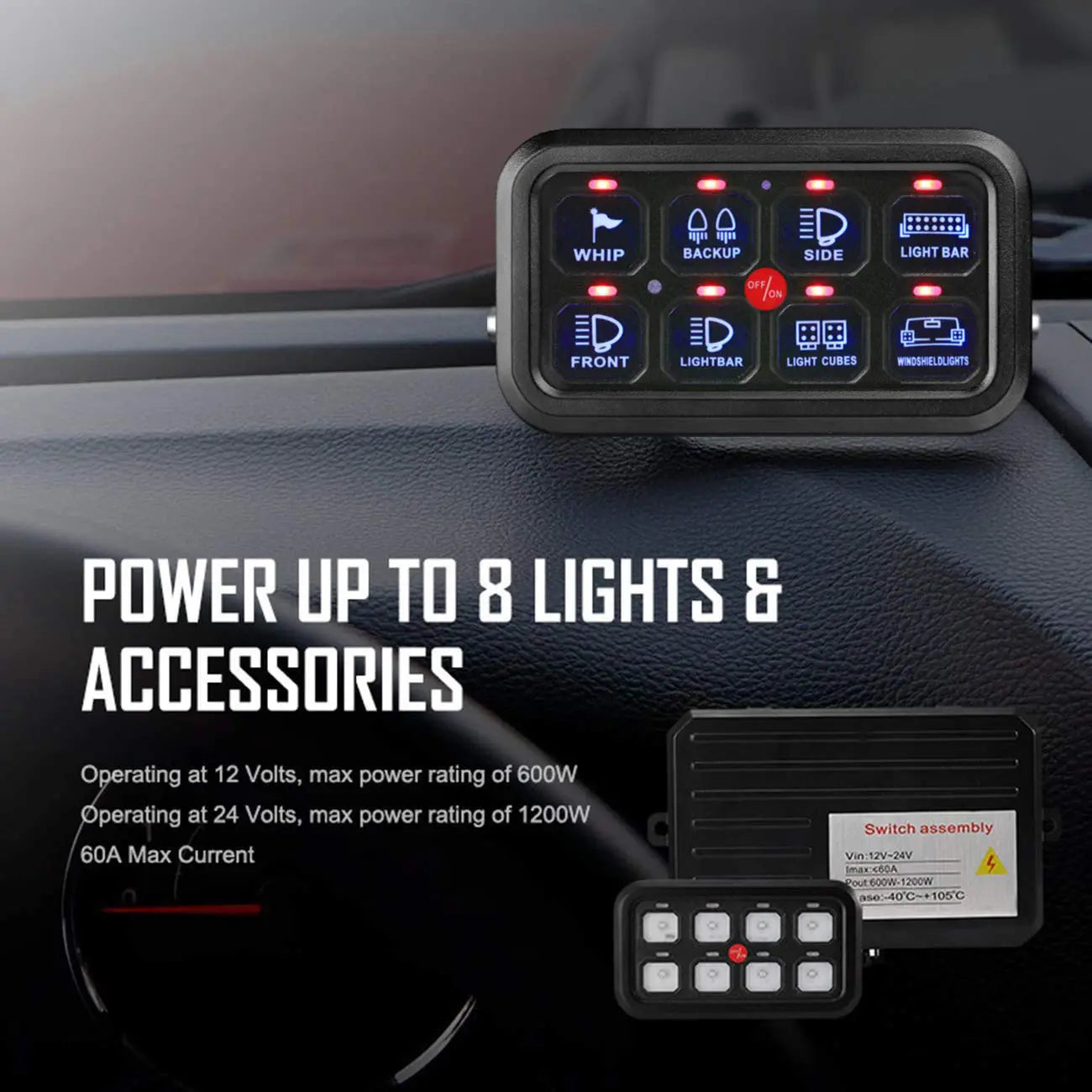 8-button Switch Panel with LED light touch control panel