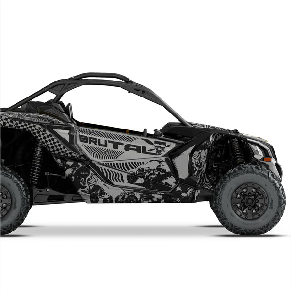 Стикери с БРУТАЛЕН дизайн за Can-Am Maverick X3 (сив)