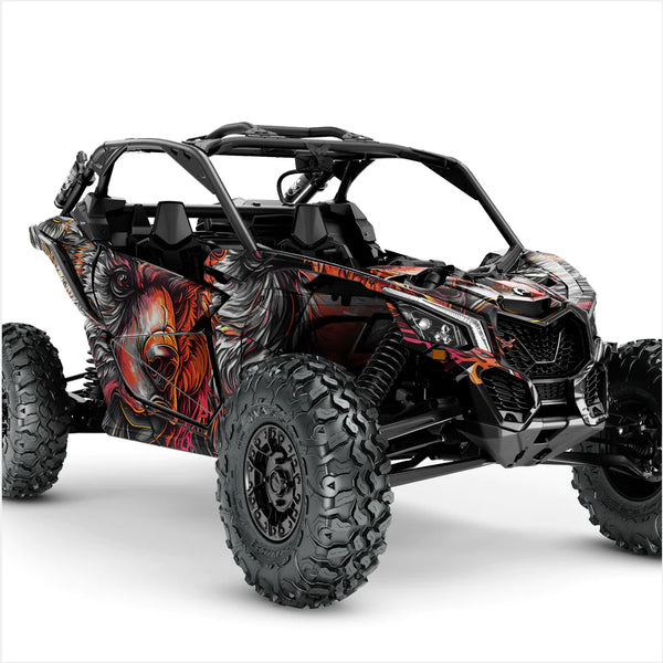 GRIZZLY GRIM design stickers for Can-Am Maverick X3