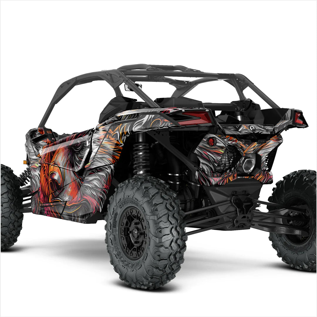 GRIZZLY GRIM design stickers for Can-Am Maverick X3