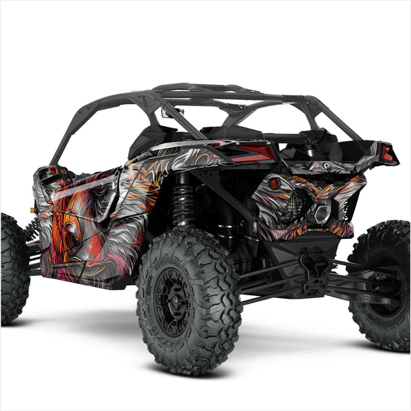 GRIZZLY GRIM design stickers for Can-Am Maverick X3