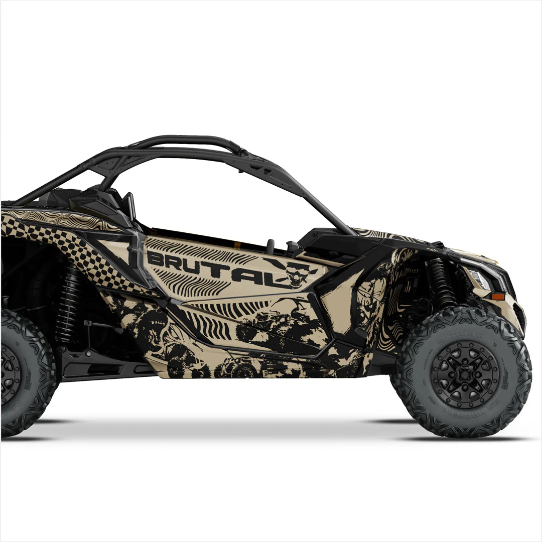 Autocollants design BRUTAL pour Can-Am Maverick X3 (Marron clair)