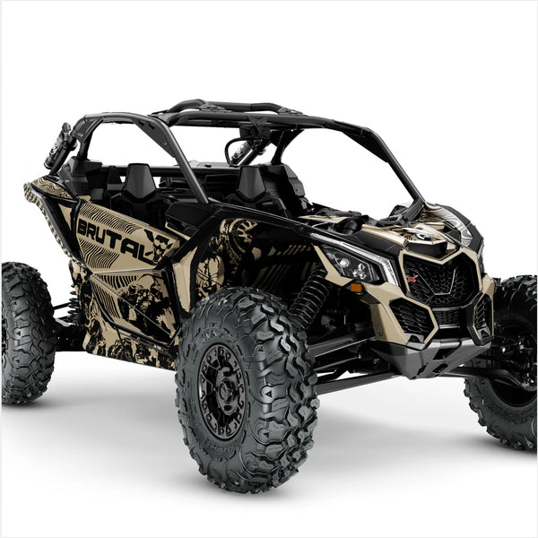 BRUTAL design stickers for Can-Am Maverick X3 (Light Brown)