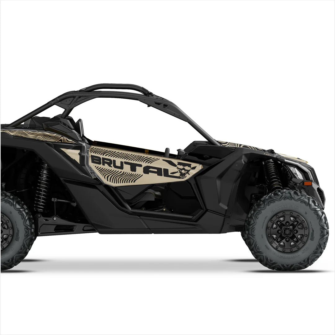 BRUTAL design stickers for Can-Am Maverick X3 (Light Brown)