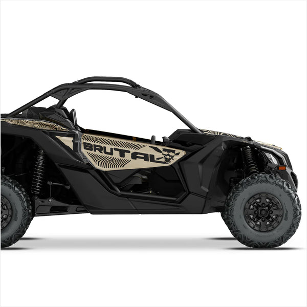 Autocollants design BRUTAL pour Can-Am Maverick X3 (Marron clair)