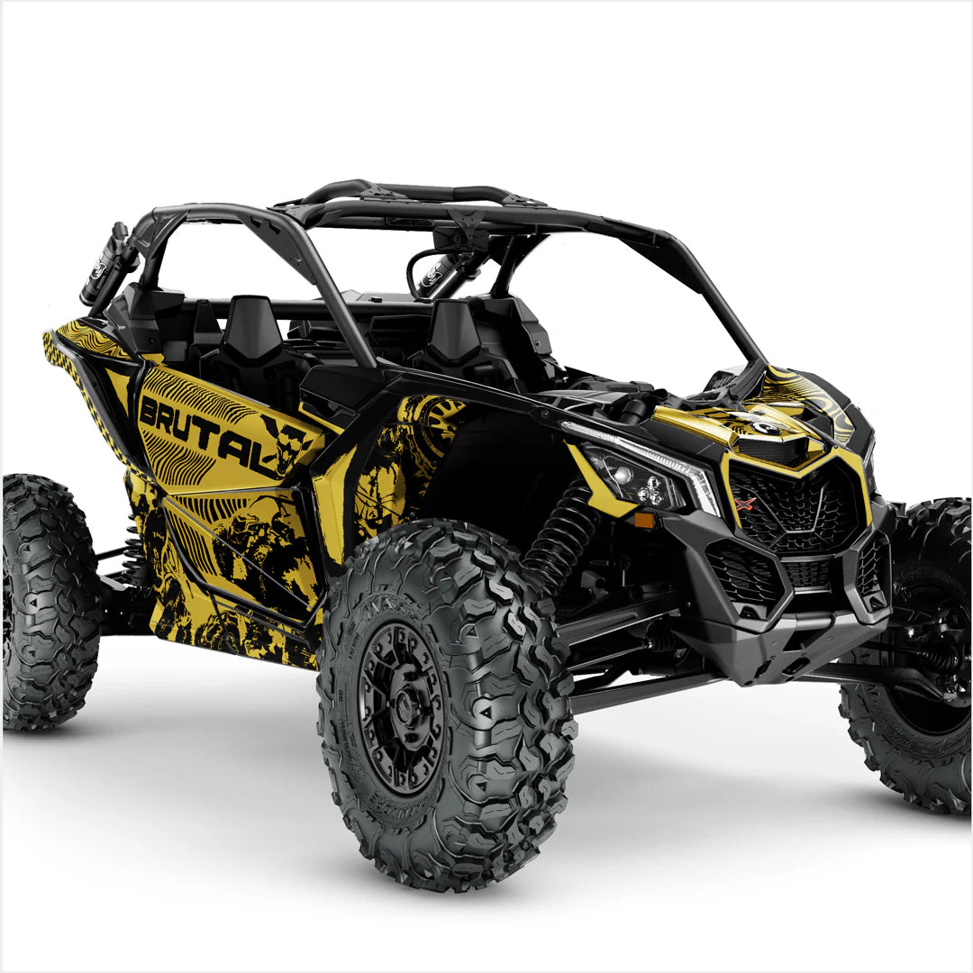 Pegatinas de diseño BRUTAL para Can-Am Maverick X3 (Amarillo)