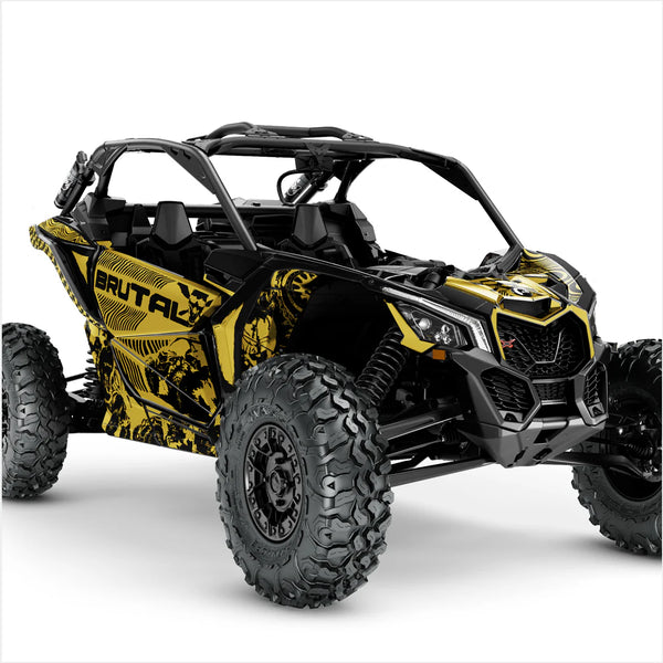 Naklejki BRUTAL projektowe dla Can-Am Maverick X3 (żółte)