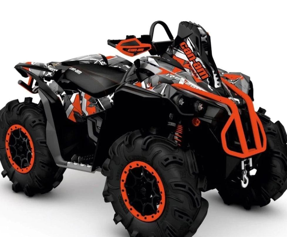 Adesivos de design GEOMÉTRICO para Can-Am Renegade X MR (vermelho laranja)