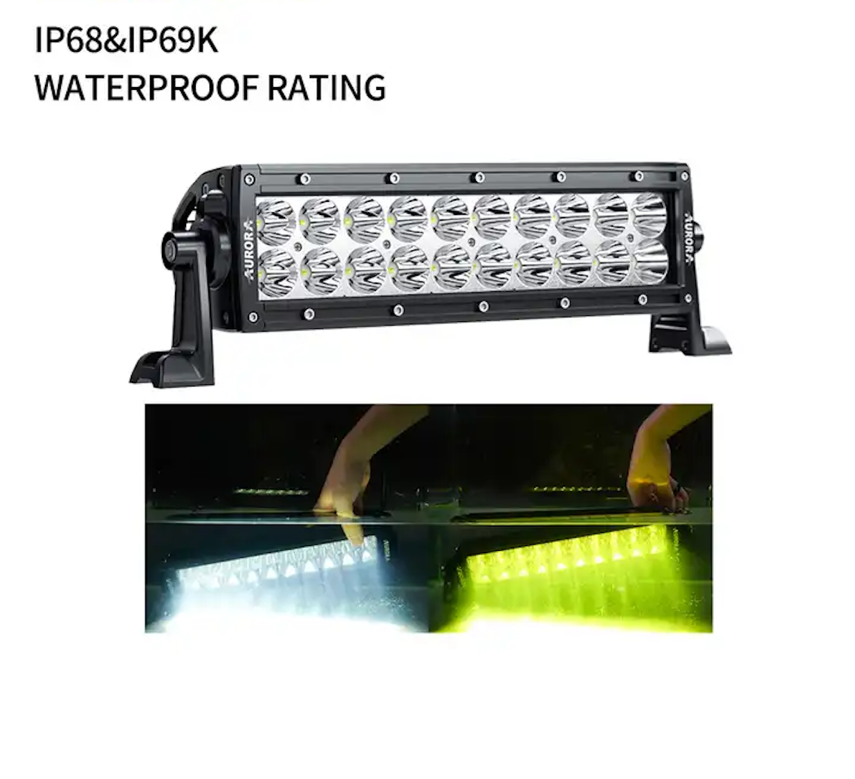 Dual Row LED Bar φως, 10'', (25,4cm), 100W