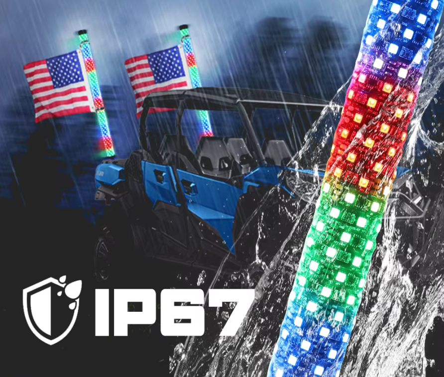 LIZARD 2" Fat 360º Wide RGB LED Whip Lights (Pair)