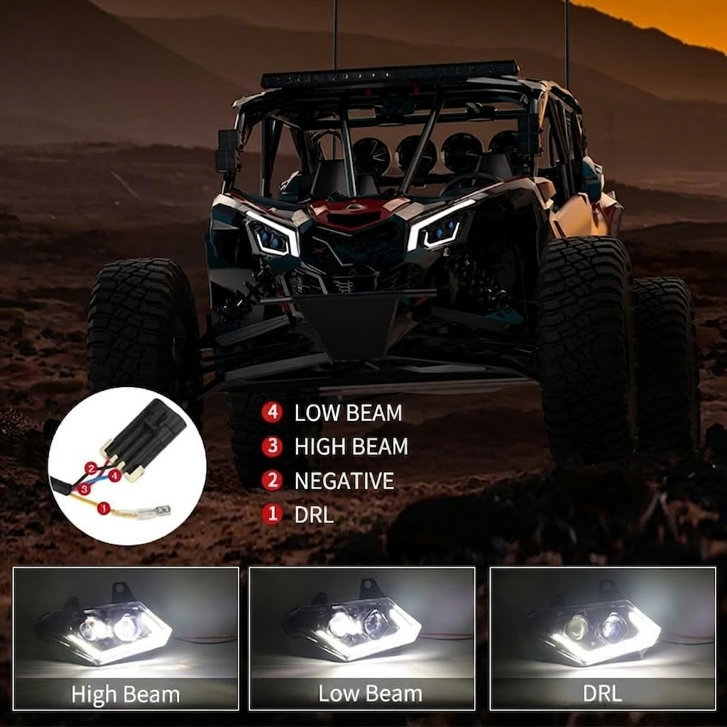 LED Headlights For Can-Am Maverick X3
