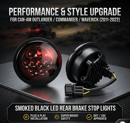 Lumini de frână spate cu LED-uri, negre fumurii, pentru <tc>Outlander</tc>/<tc>Commander</tc>/<tc>Maverick</tc> 2011-2022