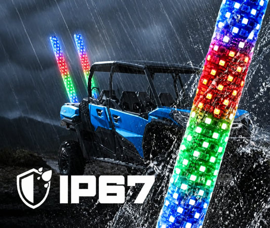 <tc>LIZARD  2" Platūs 360º RGB LED stiebiniai žibintai (pora)</tc>