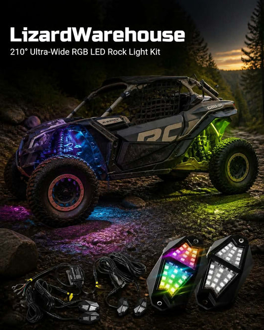 Kit de iluminación de roca LED RGB ultraancho de 210º