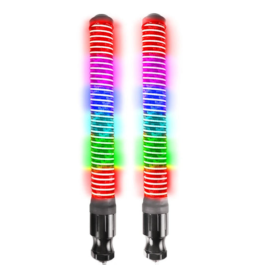 LIZARD WarWhip Largo 2" Wide RGB LED Whip Lights (Pair)