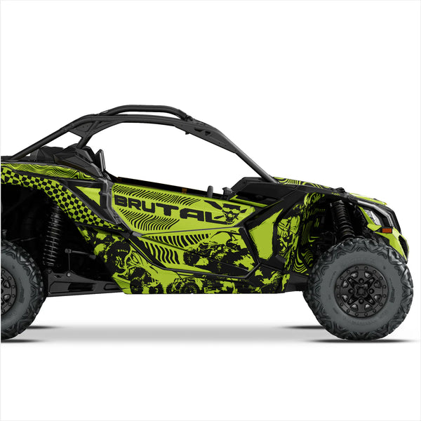 Naklejki BRUTAL projektowe dla Can-Am Maverick X3 (zielone)