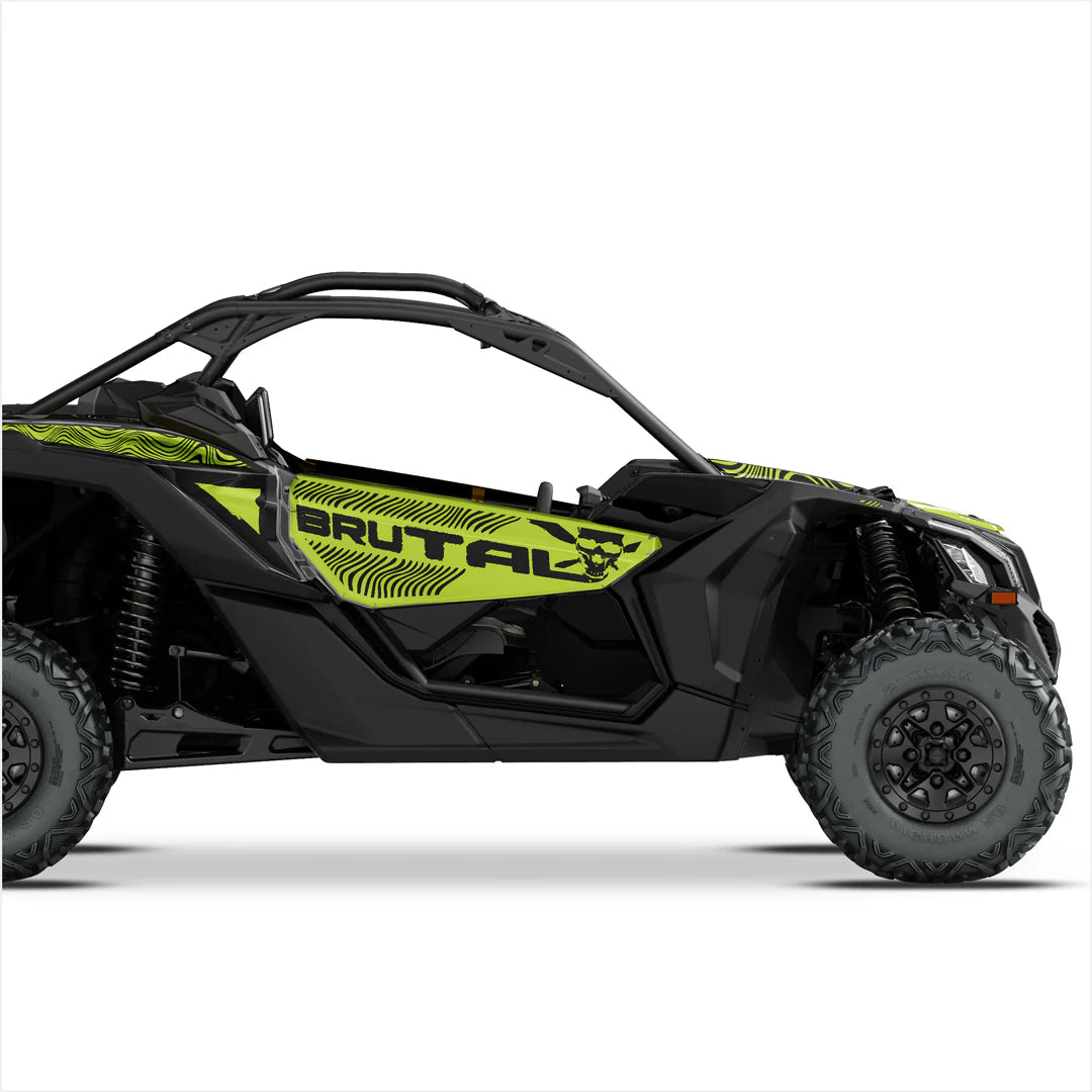 BRUTALaus dizaino lipdukai, skirti Can-Am Maverick X3 (žalia)