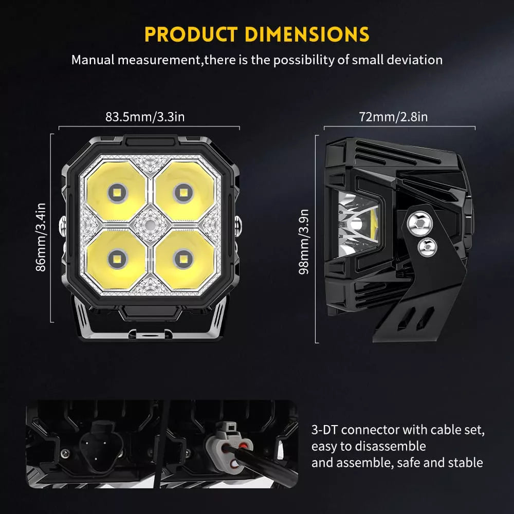Vertex AR 3" Side Shooter Lights with RGB 8 collar light options