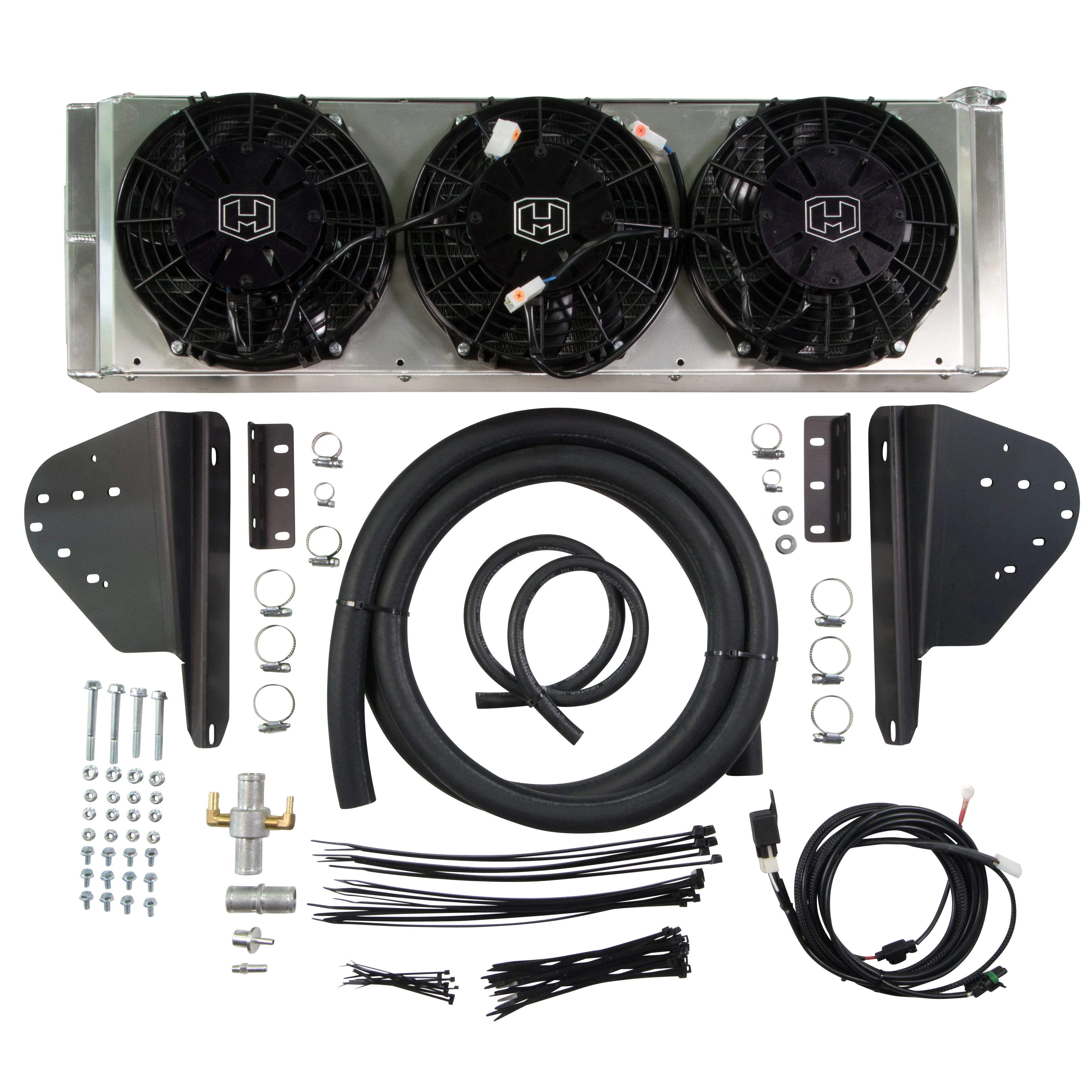 Kühlerverlegungssatz Can Am Maverick X3 Turbo (3 Lüfter) mit Montagehalterungen